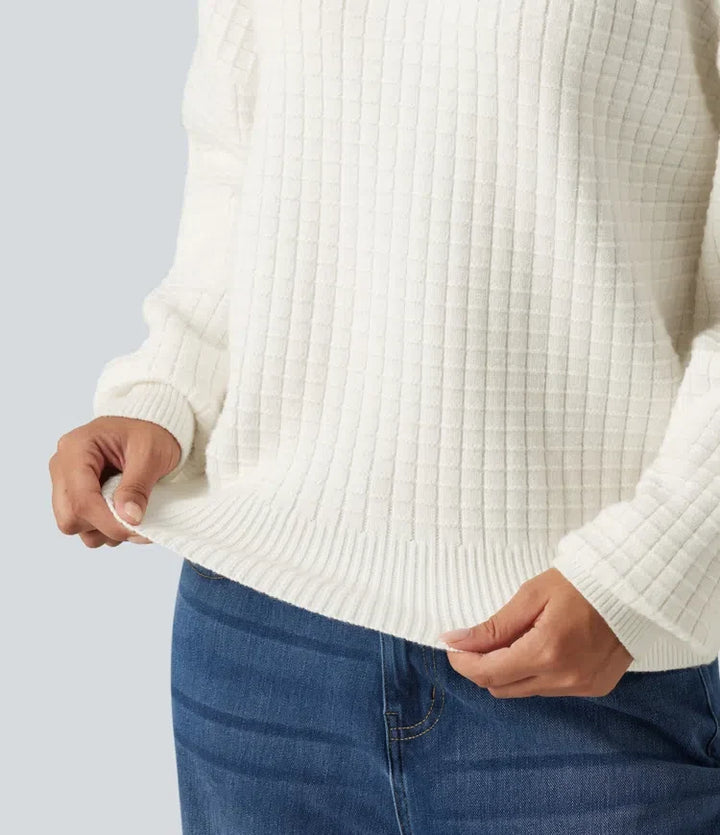 Round Neck Dropped Shoulder Long Sleeve Casual Sweater