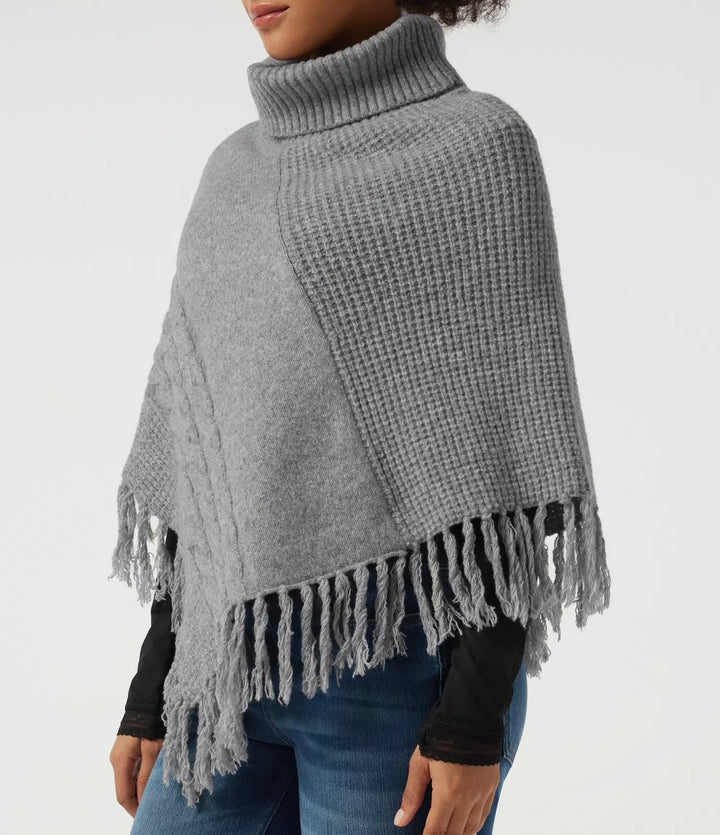 High Neck Fringe Hem Casual Sweater