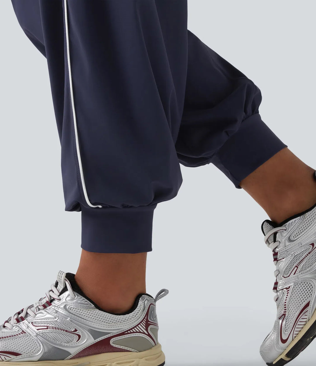 High Waisted Color Block Drawstring Quick Dry InstantCool Running Joggers with Pockets