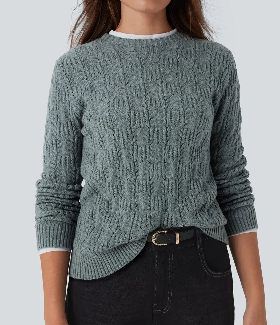 Round Neck Long Sleeve Casual Sweater