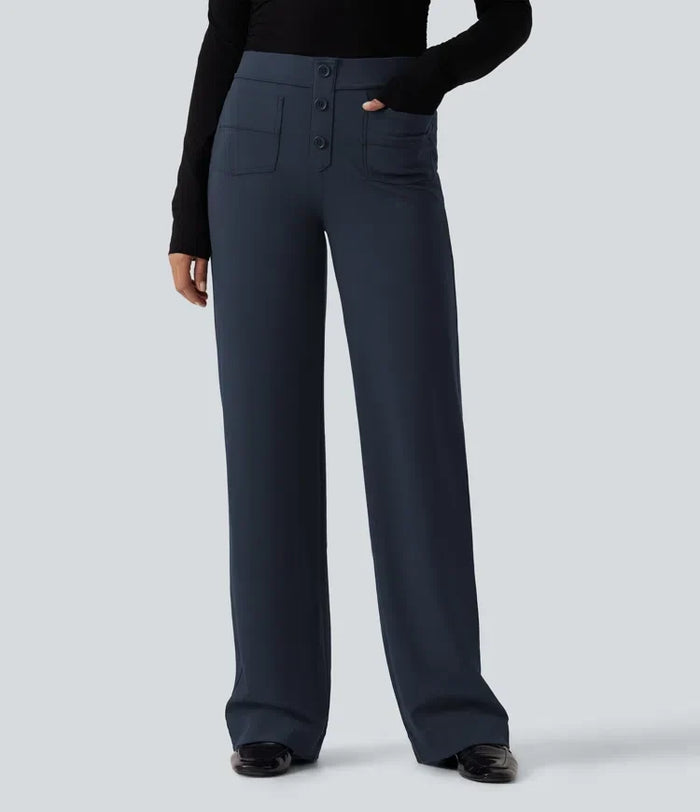 Halara Flex DayStretch Low Rise Straight Leg Work Pants with Pockets
