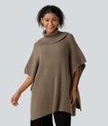 High Neck Batwing Half Sleeve Casual Sweater