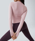 Solid Thumb Hole Yoga Sports Top