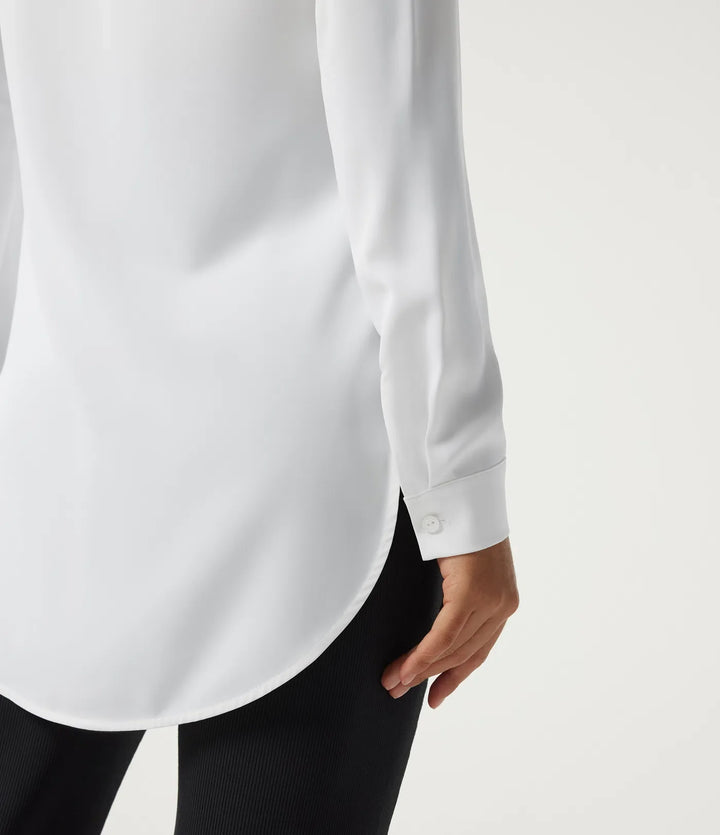 Wrinkle Recovery Long Sleeve Curved Hem Work Shirt
