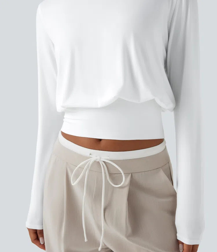 Round Neck Long Sleeve Work Top