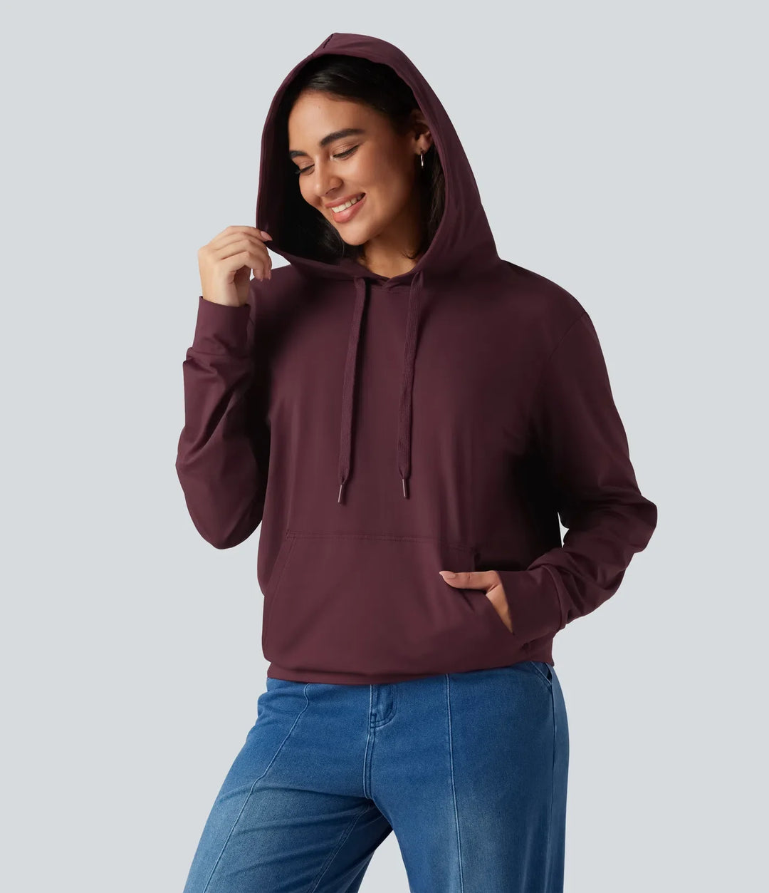 Hooded Long Sleeve Lounging Sweatshirt with Pocket
