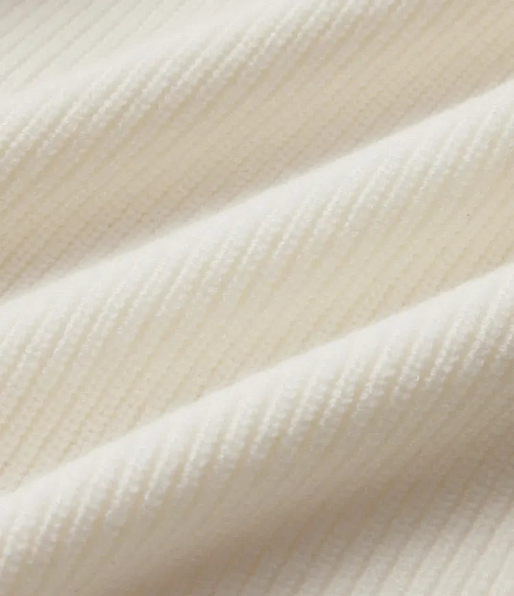 Round Neck Long Sleeve Rolled Hem Work Sweater