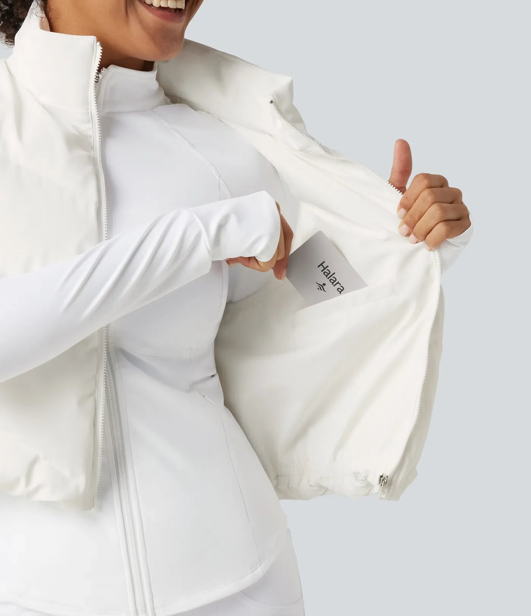 PuffFlex 3-in-1 Mock Neck Slim Causal Puffer Jacket with Pockets