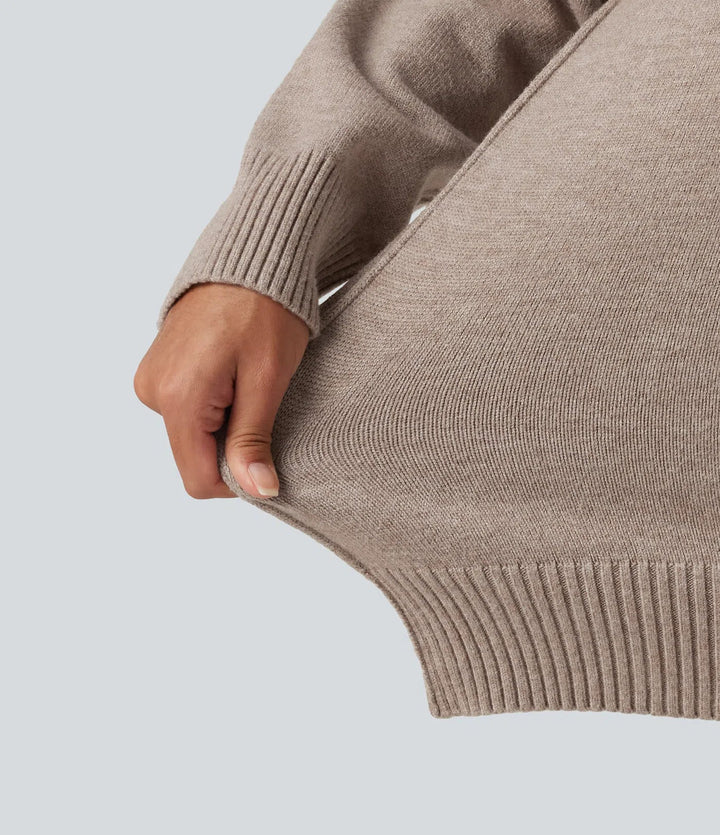 High Neck Long Sleeve Casual Sweater