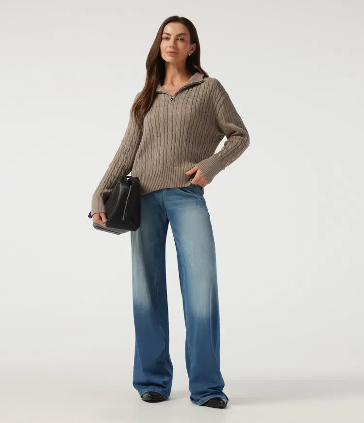 Mock Neck Long Sleeve Work Sweater