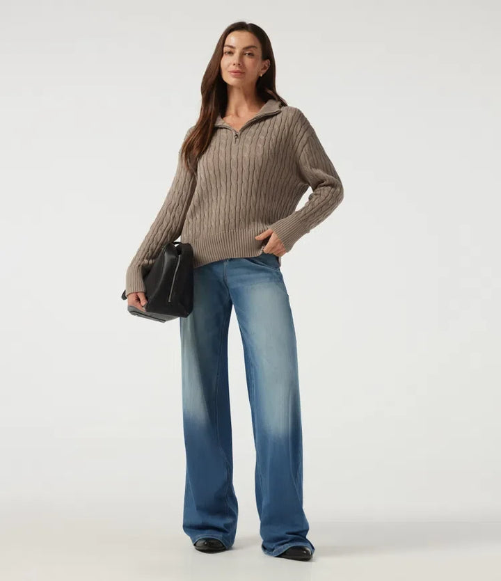 Mock Neck Long Sleeve Work Sweater