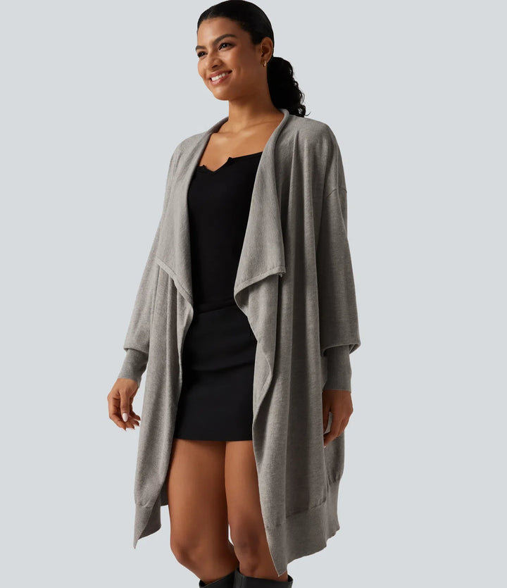 Long Sleeve Open Front Work Cardigan