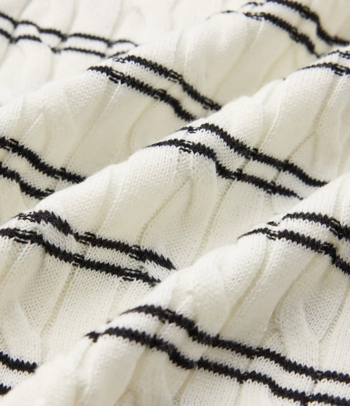 Henley Short Sleeve Stripes Work Sweater
