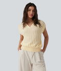 Polo Cap Sleeve Work Sweater