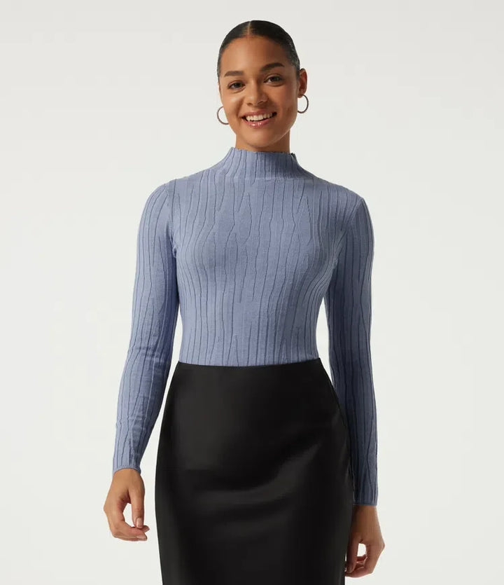 Mock Neck Long Sleeve Work Sweater