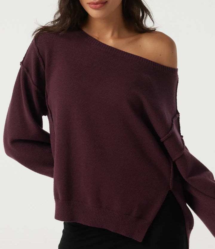One Shoulder Long Sleeve Casual Sweater