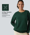 Round Neck Long Sleeve Relaxed Work Sweater