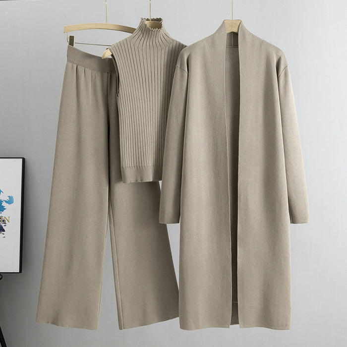 Savannah | Three-Piece Knit Set with Vest, Cardigan and Pants