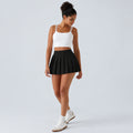 Breezeful High Waisted Pleated 2-in-1 Pocket Adjustable Buckle Micro Mini Quick Dry Party Skirt