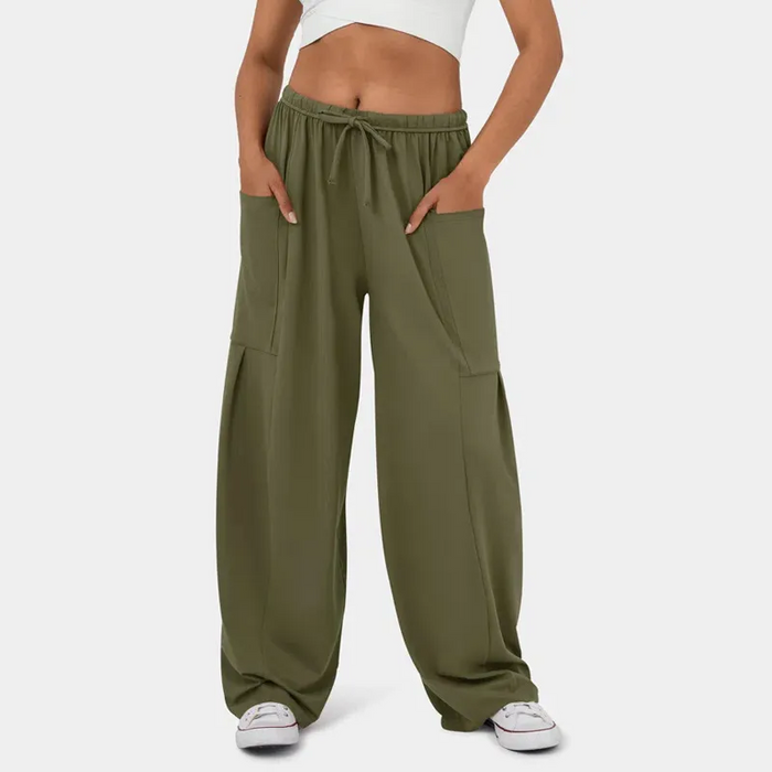 DayStretch High Waisted Barrel Leg Dance Pants with Pockets