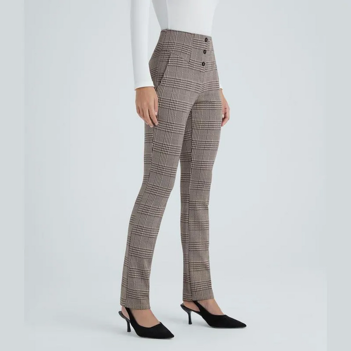 Halara Flex High Waisted Houndstooth Plaid Skinny Work Plus Size Pants with Pockets