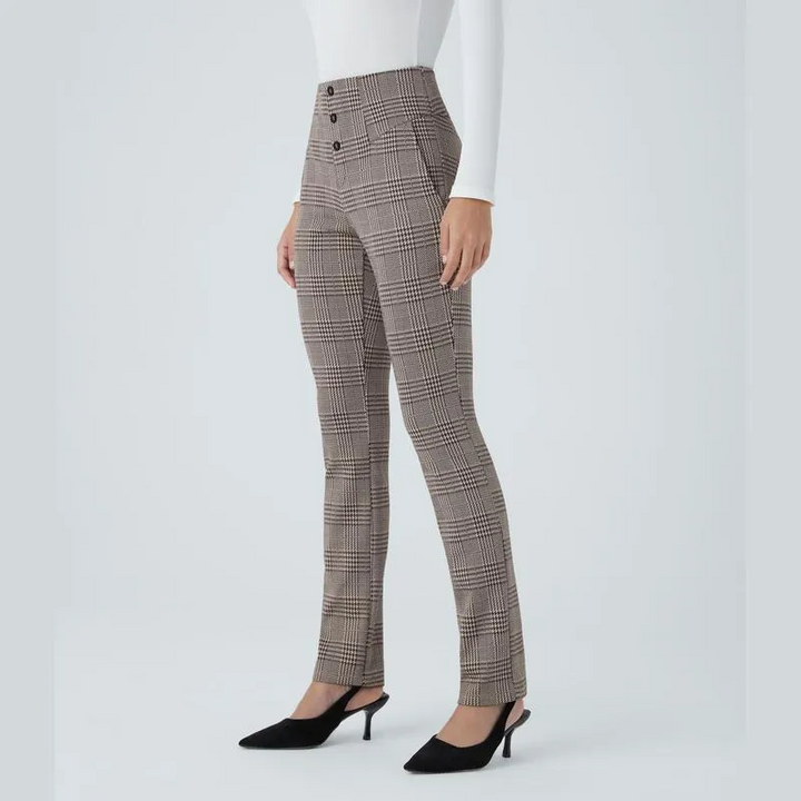 Halara Flex High Waisted Houndstooth Plaid Skinny Work Plus Size Pants with Pockets