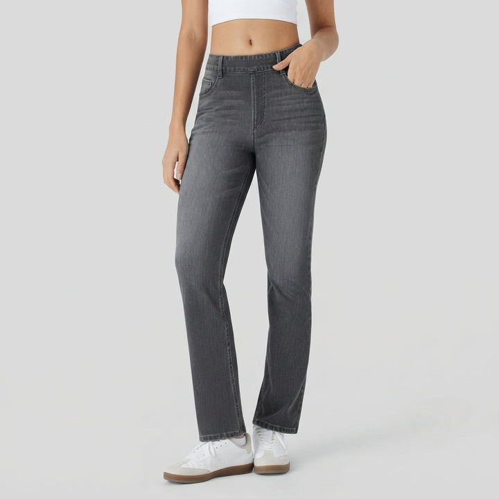 Halara Flex High Waisted Pockets Washed Casual Bootcut Jeans