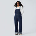 Halara Flex Square Neck Washed Denim Casual Overalls with Pockets