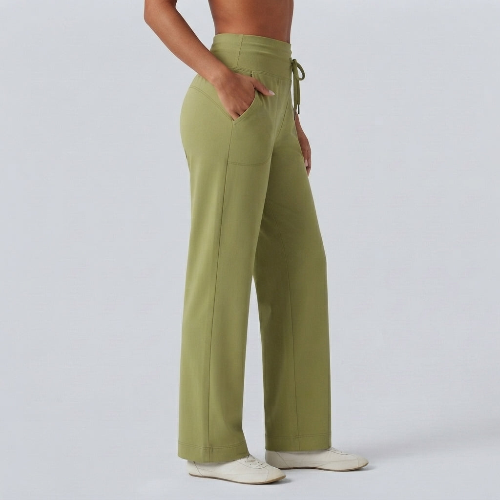 Halara UltraSculpt High Waisted Drawstring Straight Leg Yoga Pants with Pockets