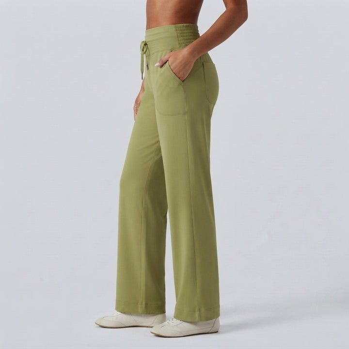 Halara UltraSculpt High Waisted Drawstring Straight Leg Yoga Pants with Pockets