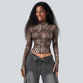 Halara UltraSculpt Leopard Print Stand Collar Long Sleeve Thumb Hole Casual Jacket with Pockets