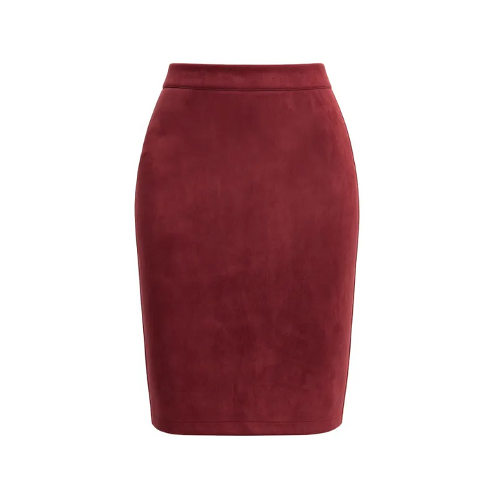 High Waisted Bodycon Suede Mini Party Skirt with Pockets