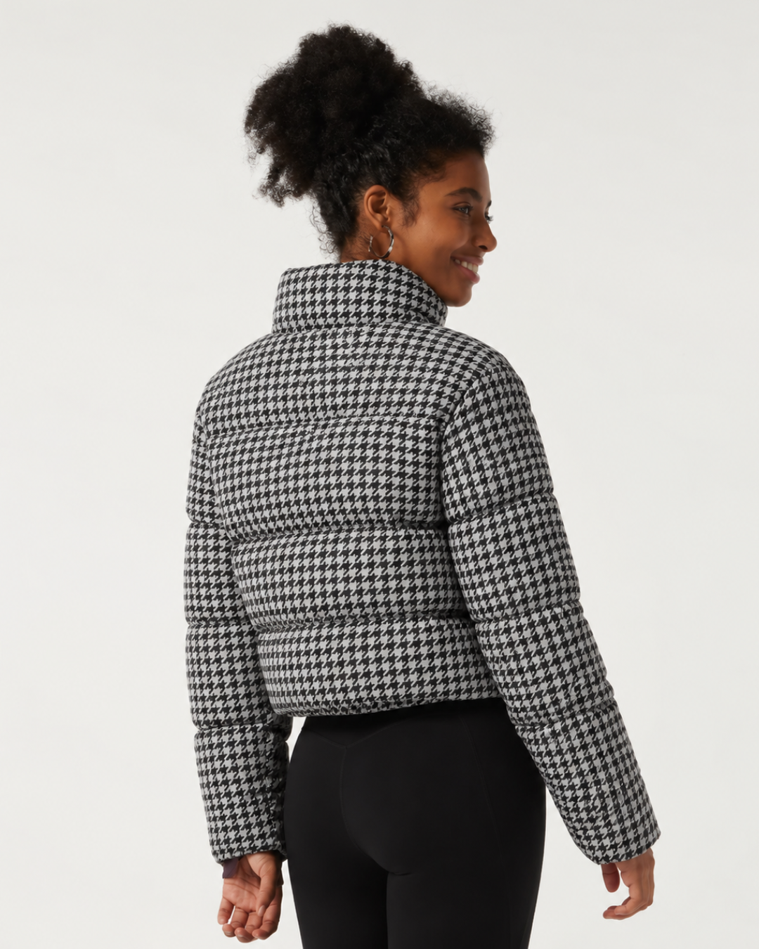 Removable Hood Long Sleeve Quilted Print Casual Down Jacket with Pockets