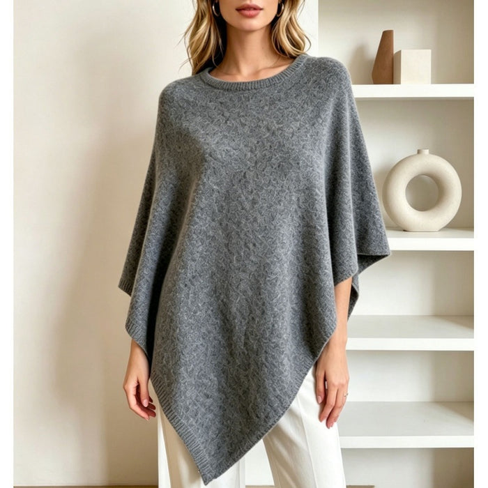 Women’s Round-Neck Knitted Cape Sweater