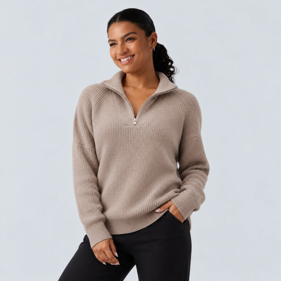 Round Neck Long Sleeve Striped Casual Sweater