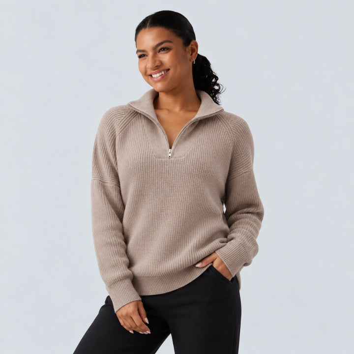 Round Neck Long Sleeve Striped Casual Sweater
