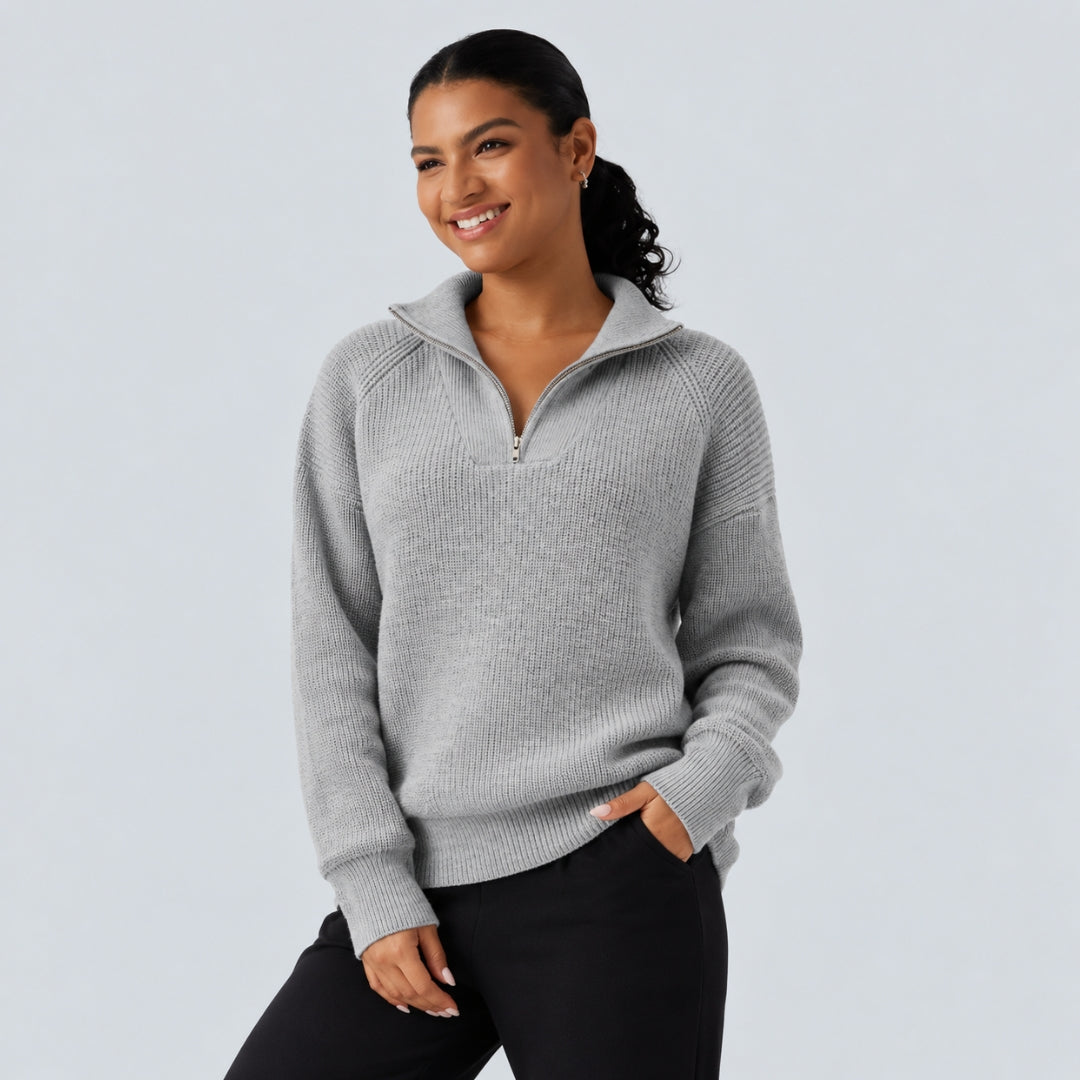 Round Neck Long Sleeve Striped Casual Sweater