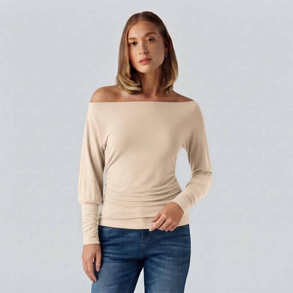 SpacerTek One Shoulder Batwing Long Sleeve Asymmetric Casual Sweatshirts
