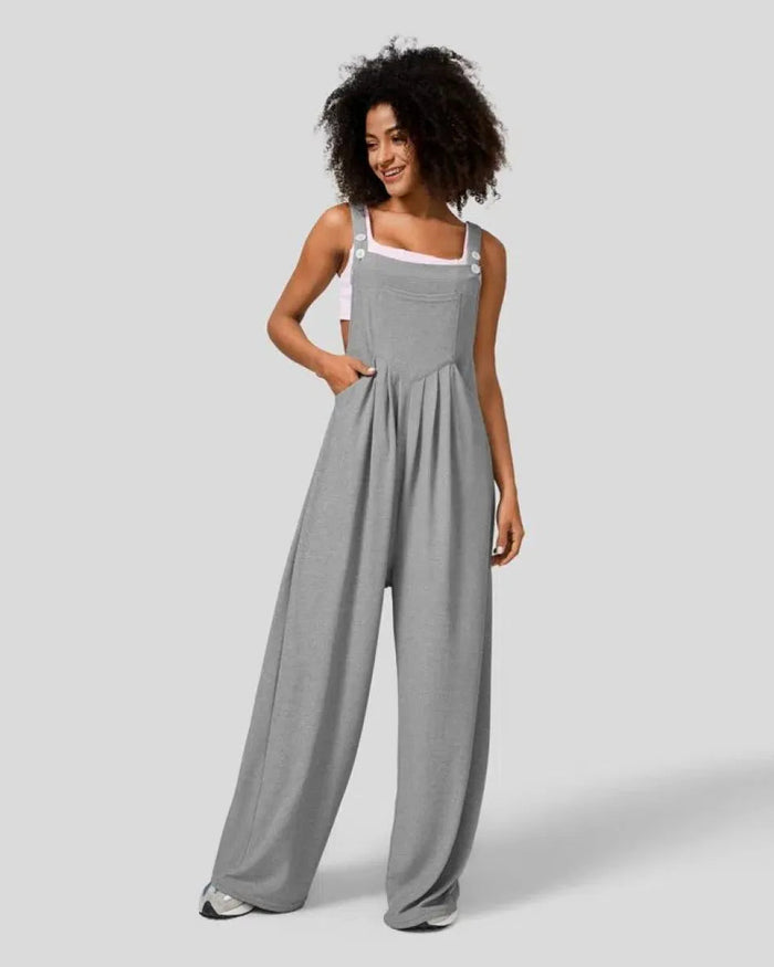 Pockets Waffle Casual Plus Size Jogger Overalls
