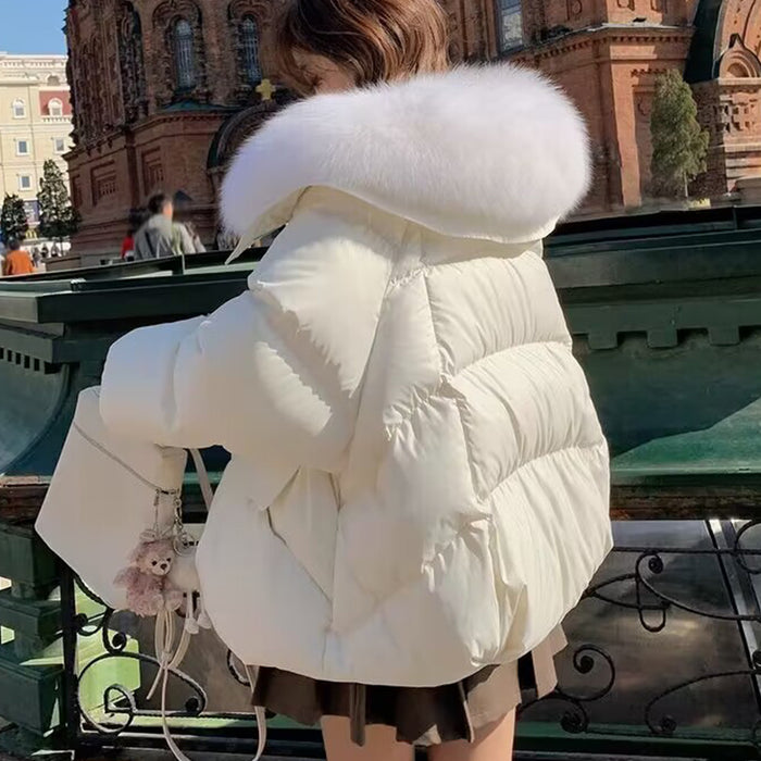 Avery | Short Puffer Jacket with Big Faux Fur Collar