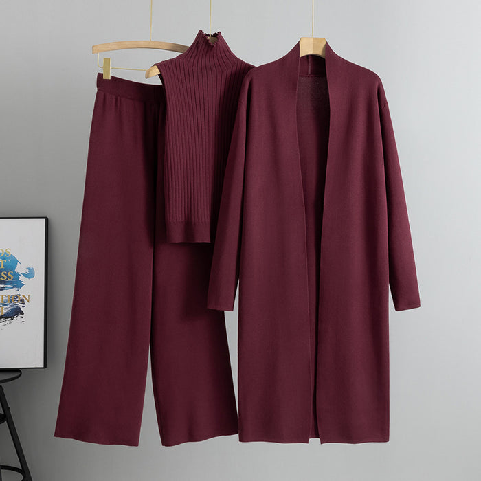 Savannah | Three-Piece Knit Set with Vest, Cardigan and Pants