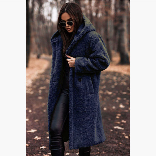 Peyton | Extra Long Hooded Teddy Coat in Soft Plush
