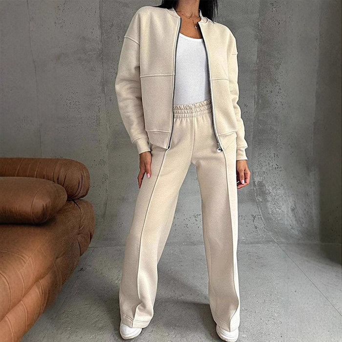 Brooke | Zip-Up Jacket and Wide-Leg Pants Set for Women