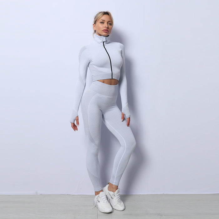 Kinsley | Seamless 3-Piece Gym Set with Jacket, Bra and Leggings