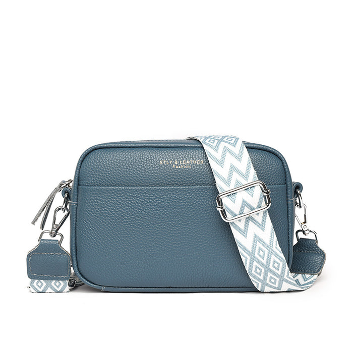 Savannah | Genuine Leather Camera Bag with Wide Patterned Strap
