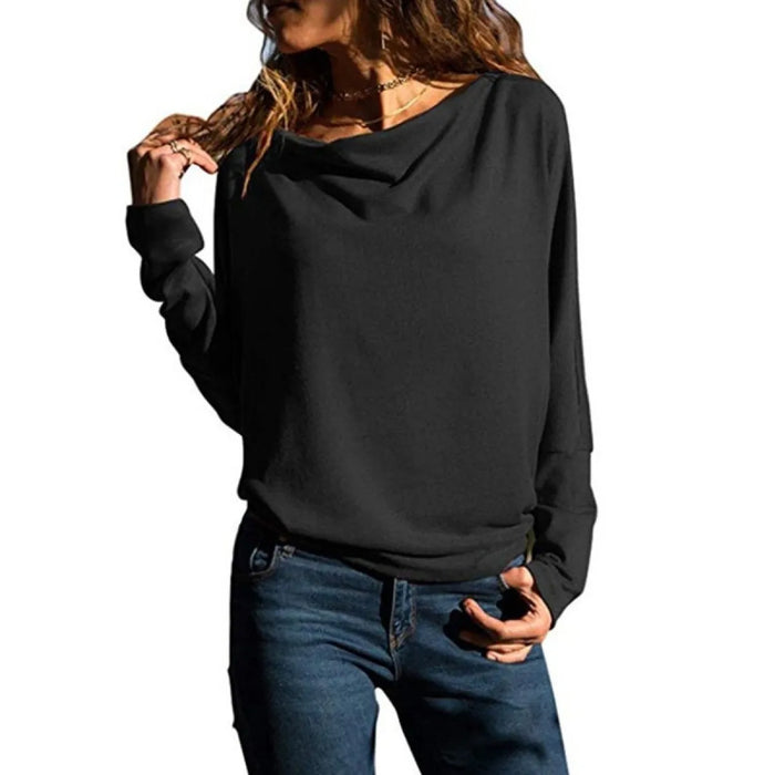 SpacerTek Cowl Neck Long Sleeve Casual Sweatshirt